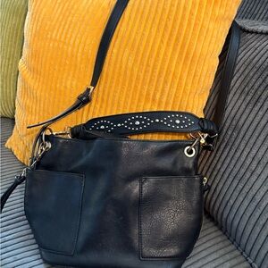 Black Leather Shoulder Bag